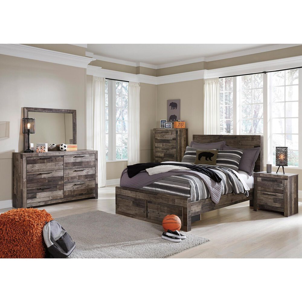 Ashley Derekson Full Panel Bed with 2 Storage Drawers in Multi Gray, , large