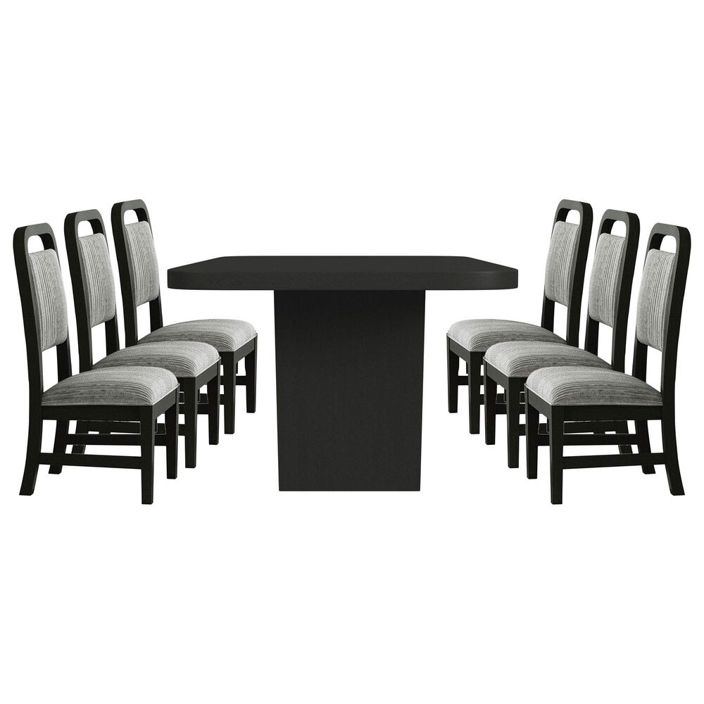 Mayberry Hill Ridgemont 7-Piece Rectangular Dining Set in Black, , large