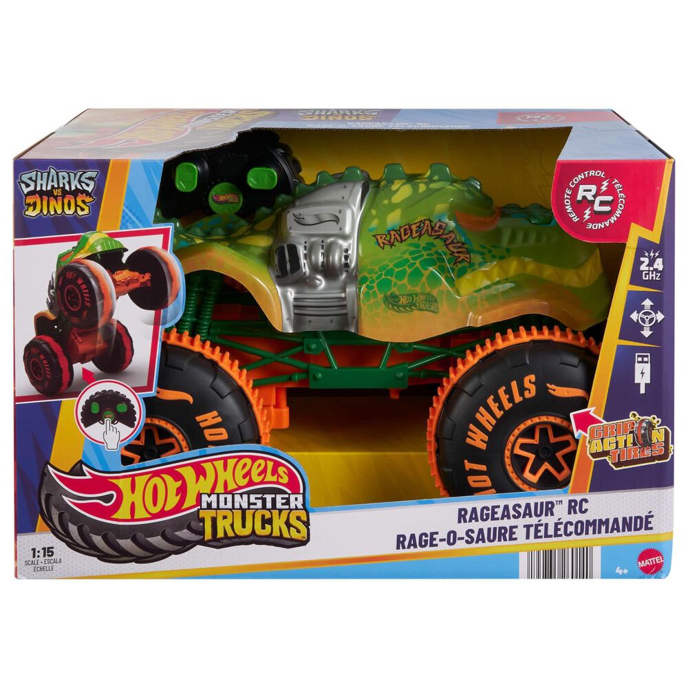 Hot Wheels Monster Trucks RC Rageasaur Battery-Powered Toy Vehicle, , large