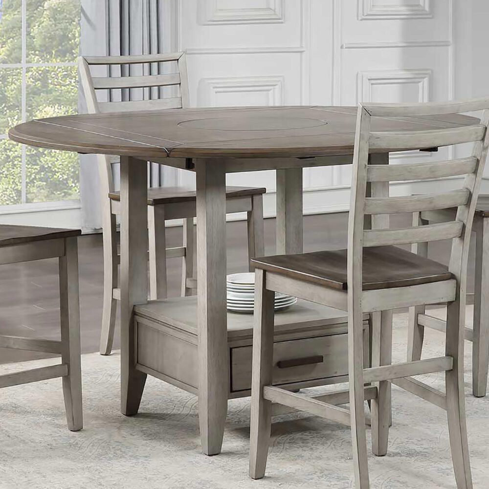 Steve Silver Abacus Counter Height Table in Smoky Alabaster and Smoky Honey, , large