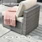 HOMLUX 5-Piece Patio Conversation Set with Grey Wicker in Beige, , large