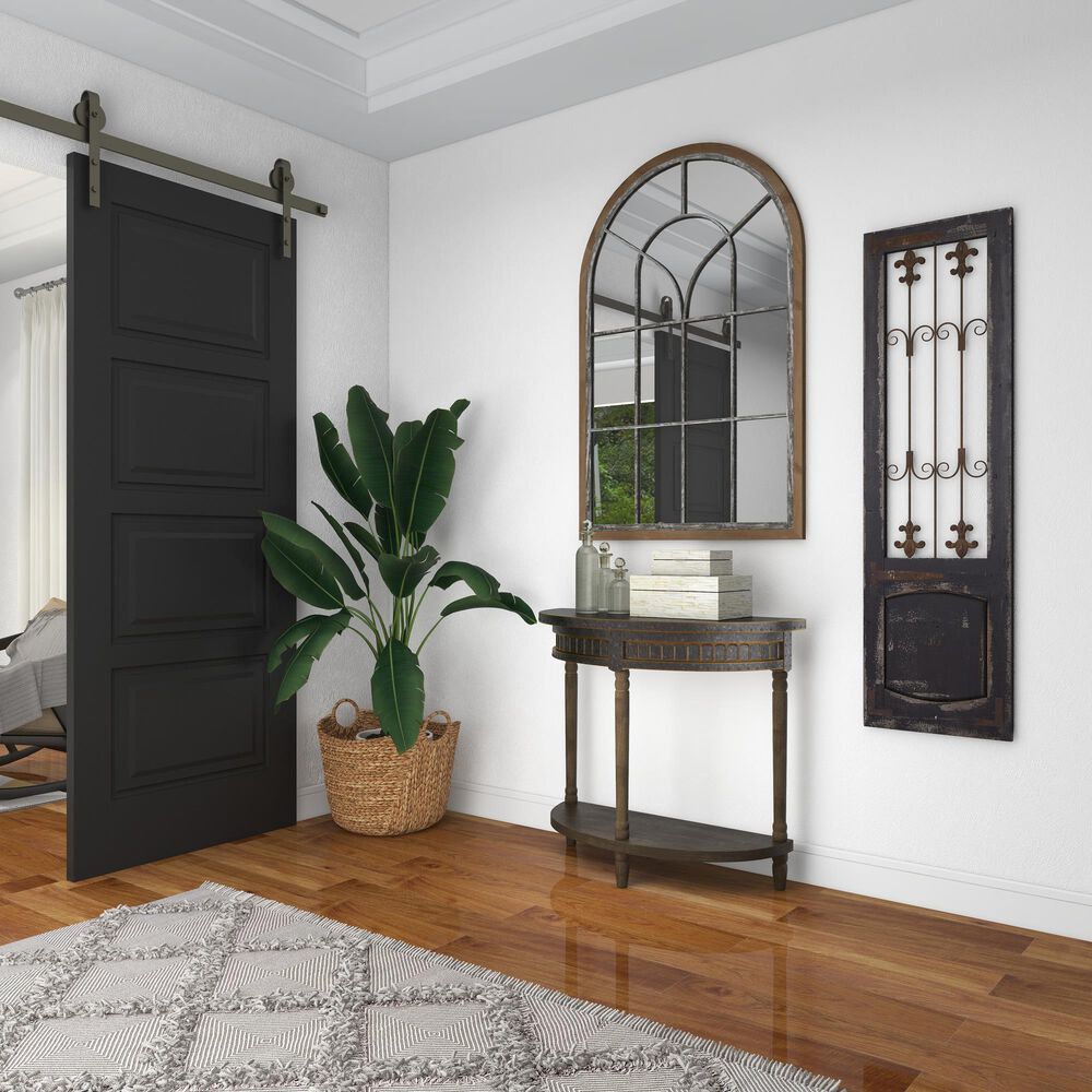 Maple and Jade 57&quot; x 16&quot; Gate Wall Decor in Dark Gray and Brown, , large