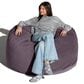 Jaxx Saxx 4" Large Round Bean Bag Chair in Purple, , large