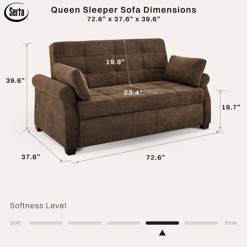 Lifestyle Solutions Hampton Queen Convertible Sofa in Brown, , large
