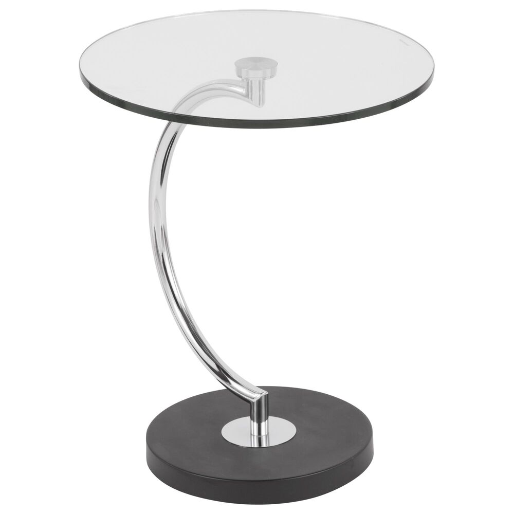 Lumisource C End Table in Clear, Black, and Chrome, , large