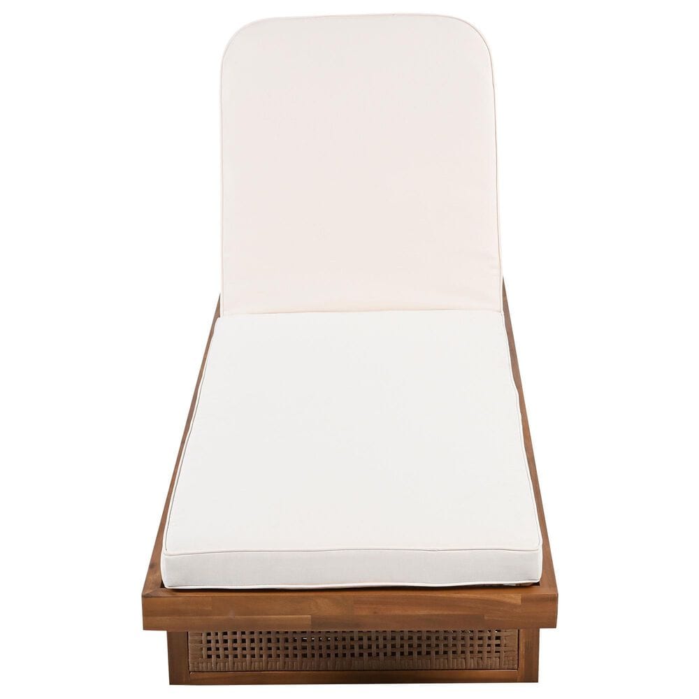 Hearth and Haven 2-piece Outdoor Chaise Lounge Set with Slat Side Table in Cream, , large