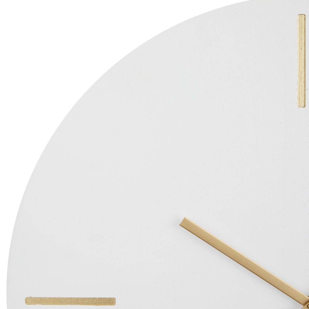 Maple and Jade Decorative Wall Clock with Marble Side in Oiled Brown and White, , large