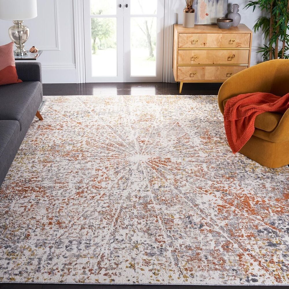 Safavieh Aston ASN728 9&#39; x 12&#39; Ivory and Grey Area Rug, , large