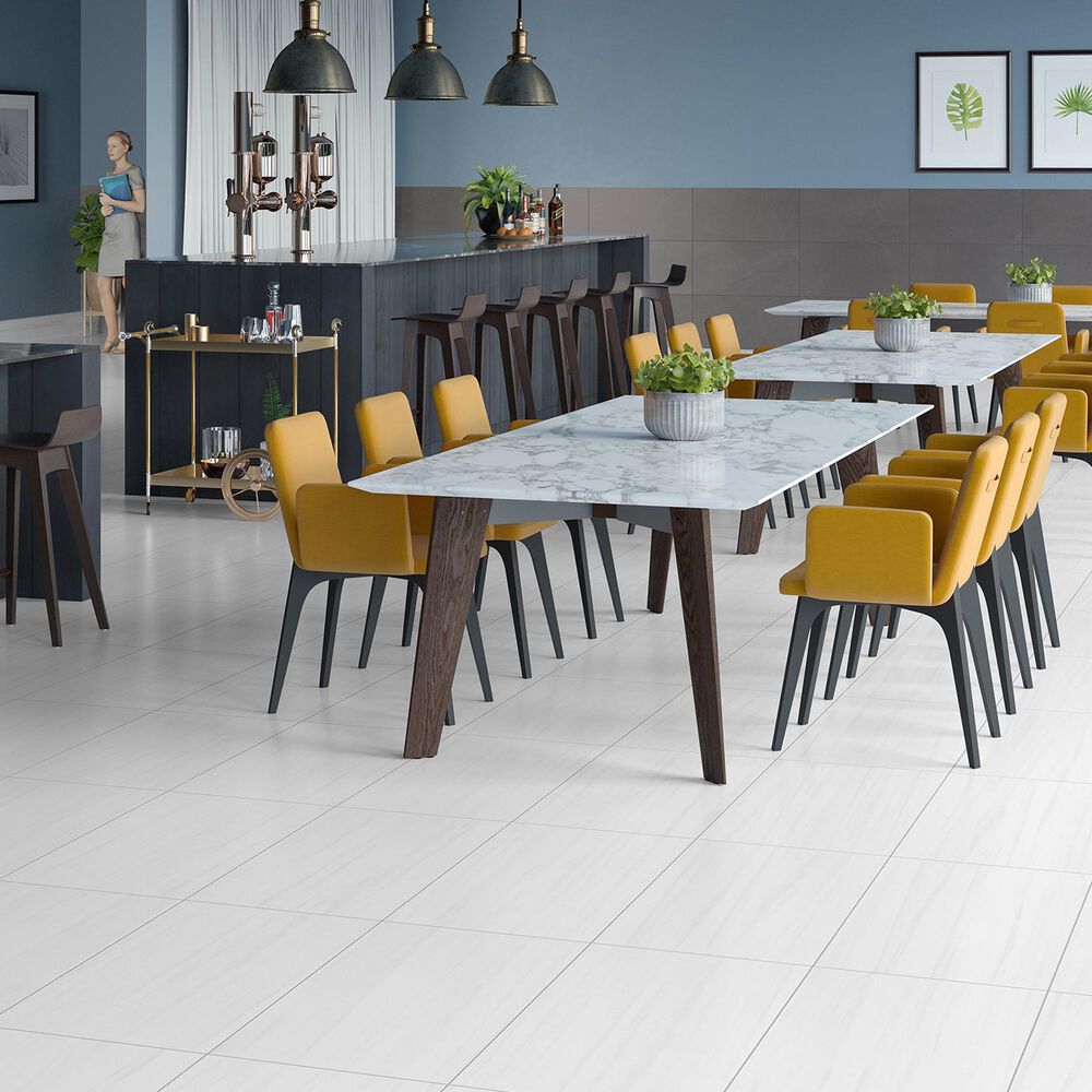 Interceramic Cortina Rectified Pegassus White 12" x 24" Polished Porcelain Tile, , large