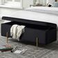 Lilola Home Emma Storage Bench in Black Velvet, , large
