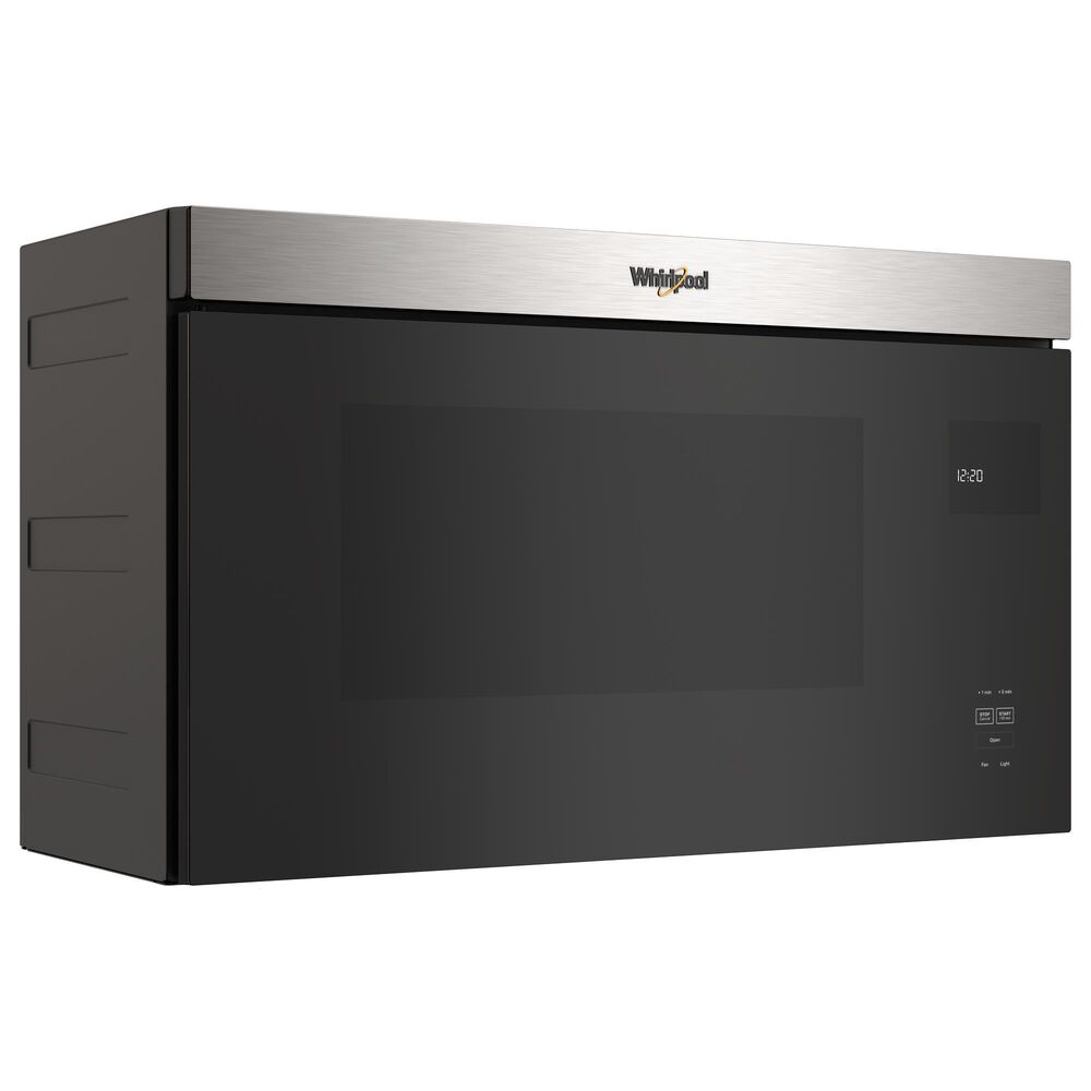 Whirlpool 2-Piece Kitchen Package with Black Stainless 6.4 Cu. Ft. Induction Range and Fingerprint Resistant Stainless Steel 1.1 Cu. Ft. Flush Mount Microwave, , large