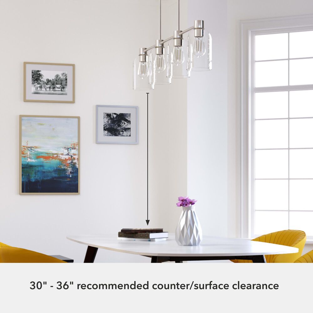 Hunter Lochmeade 4-Light Linear Chandelier in Brushed Nickel, , large