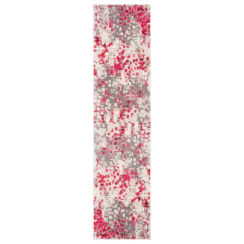 Safavieh Madison MAD425R 2"2" x 8" Grey and Red Runner, , large