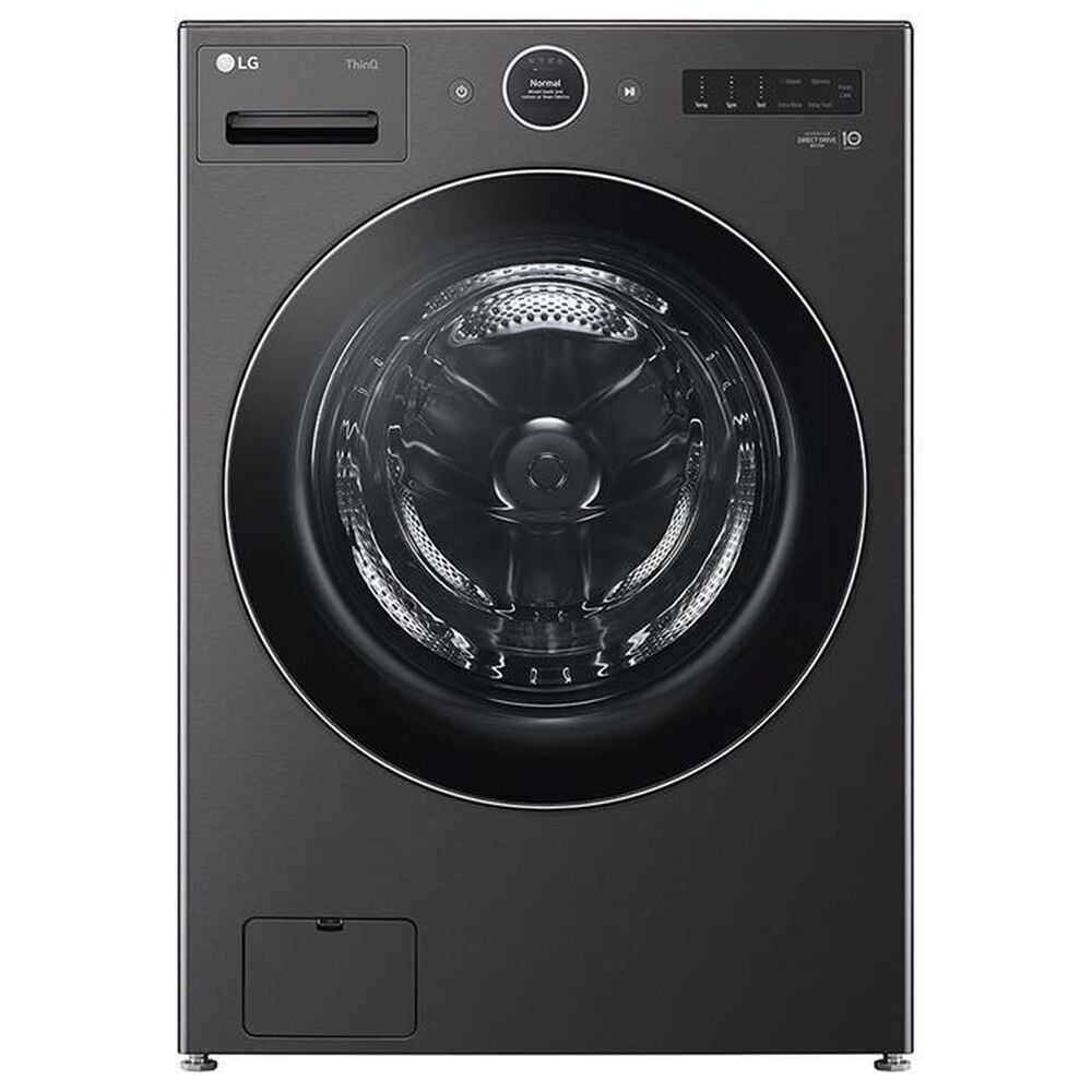 LG 5 Cu. Ft. Smart Front Load Washer with Pedestal in Black Steel, , large