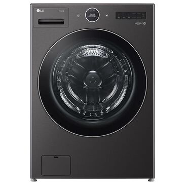 LG 5 Cu. Ft. Smart Front Load Washer with Pedestal in Black Steel, , large