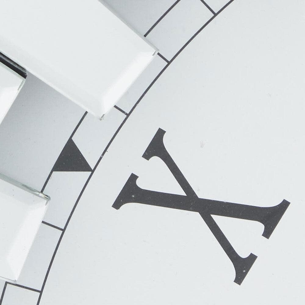 Maple and Jade Starburst Mirrored Decorative Wall Clock in Silver, , large