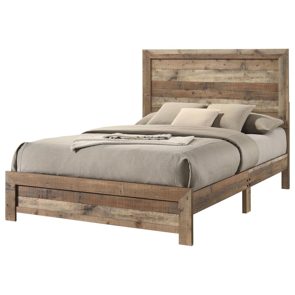 Crown Mark Elmer 5 Piece Queen Bedroom Set with Two Nightstands in Rustic Brown, , large