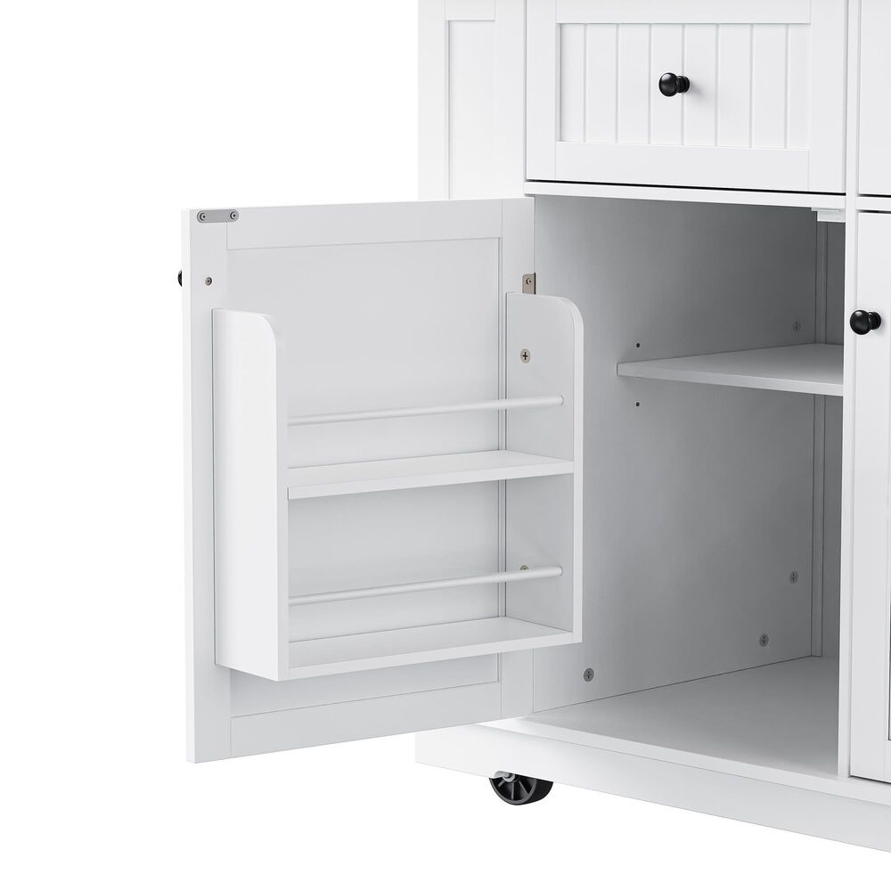 HOMLUX 3-Piece 48" Kitchen Island Set in White, , large