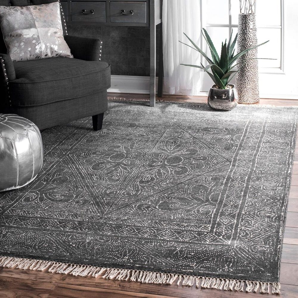 nuLOOM Preston MBPR01A 7'7" x 9'6" Dark Grey Area Rug, , large
