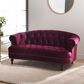 Jennifer Taylor Home La Rosa Victorian Chesterfield Loveseat in Burgundy, , large