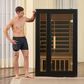 EZlife 2-Person Hemlock Sauna with Low EMF Mica Heater in Charcoal Gray, , large