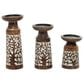 Maple and Jade Handmade Tree Candle Holder in Brown and Whitewashed (Set of 3), , large