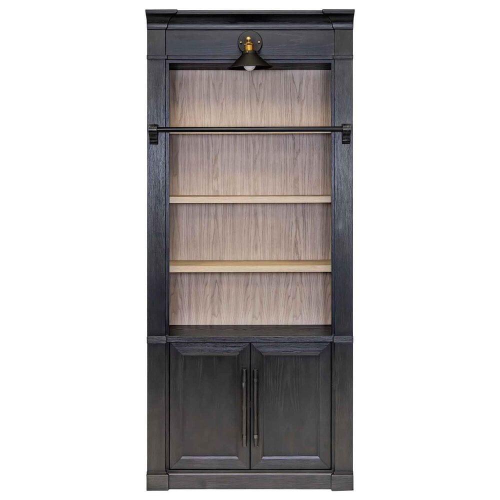 Wycliff Bay Willow Lane 94" Bookcase in Ebony Black and Natural Oak, , large