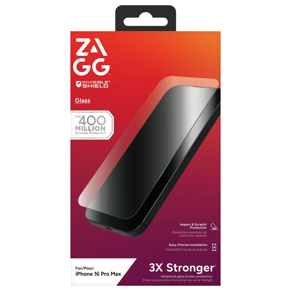 Zagg InvisibleShield Screen Protector for Apple iPhone 16 Pro Max in Clear, , large