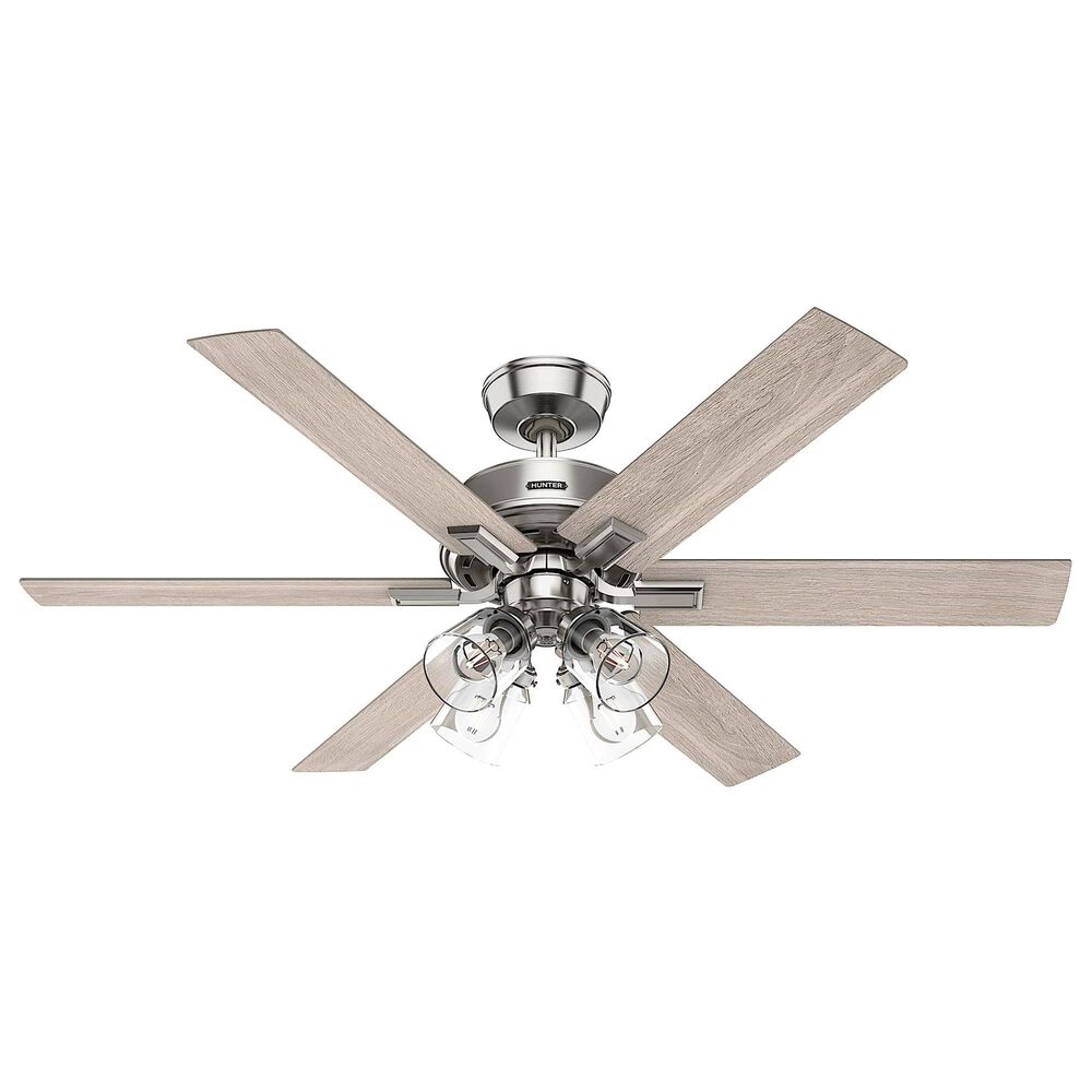 Hunter Fonthill 52&quot; Ceiling Fan with LED Lights in Brushed Nickel, , large
