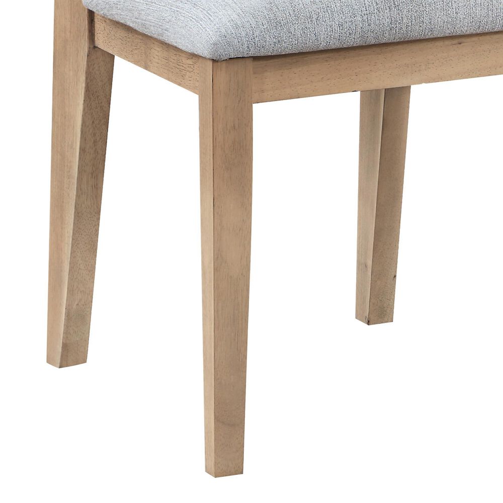 HOMLUX Armless Chair with Gray Cushion in Oak (Set of 2), , large