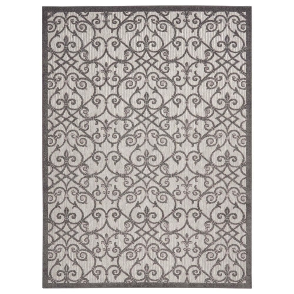 Nourison Aloha 9"6" x 13" Grey and Charcoal Indoor/Outdoor Area Rug, , large