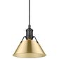 Golden Lighting Orwell 1-Light Small Pendant with Brushed Champagne Bronze Shade in Matte Black, , large