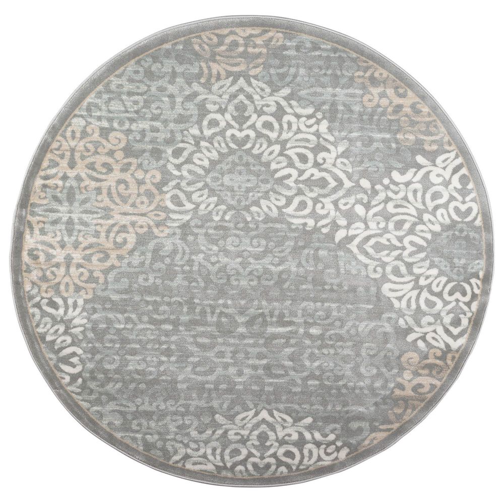 Radici USA Pisa 3471 Grey 7"10" Round Area Rug, , large