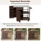 Hearth and Haven Outdoor Kitchen Island Cart with Stainless Steel Top, Towel and Spice Racks in Dark Brown, , large