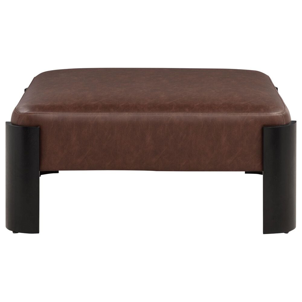 Linden Boulevard Sutherland Square Ottoman in Brown, , large