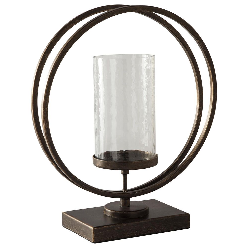 Signature Design by Ashley Jalal Candle Holder in Antique Gold, , large