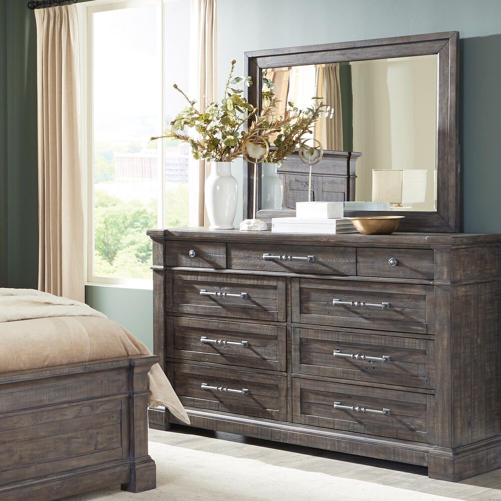 Shannon Hills Bradford Dresser and Mirror in Rustic Coffee Brown, , large