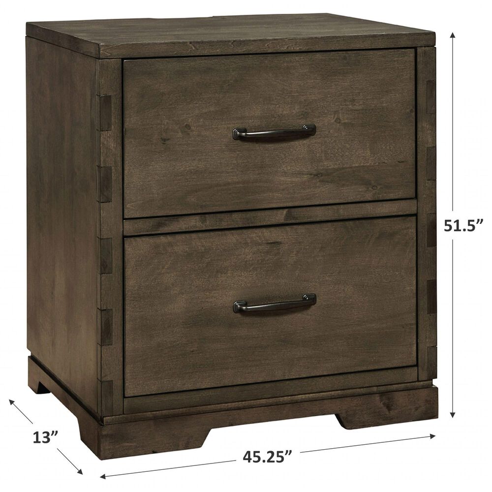 Eastern Shore Dovetail 2 Drawer Nightstand in Graphite with USB Ports, , large