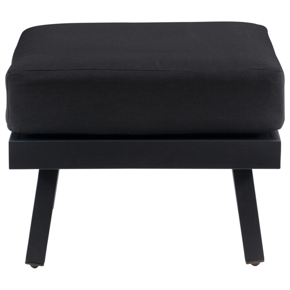 Linon Home Decor Holland Patio Ottoman in Black, , large