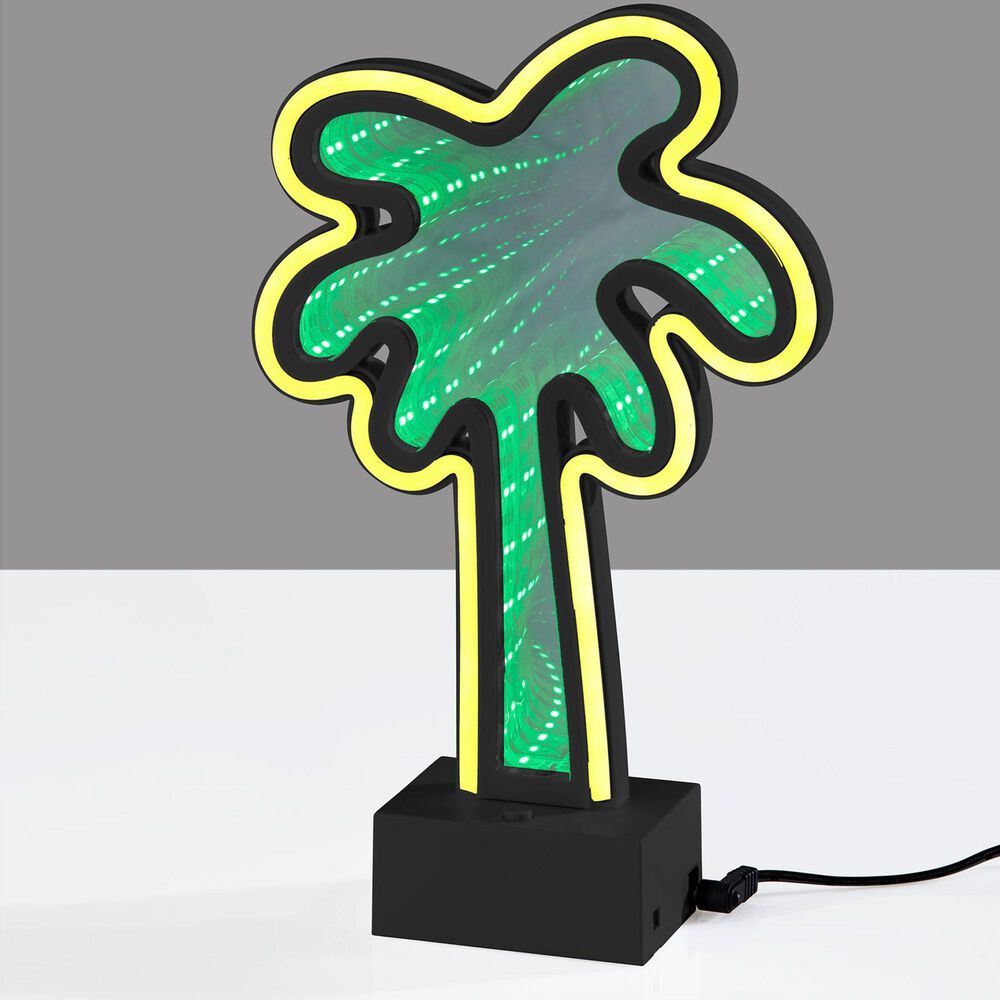 Adesso Infinity Neon Palm Tree Lamp in Black, , large
