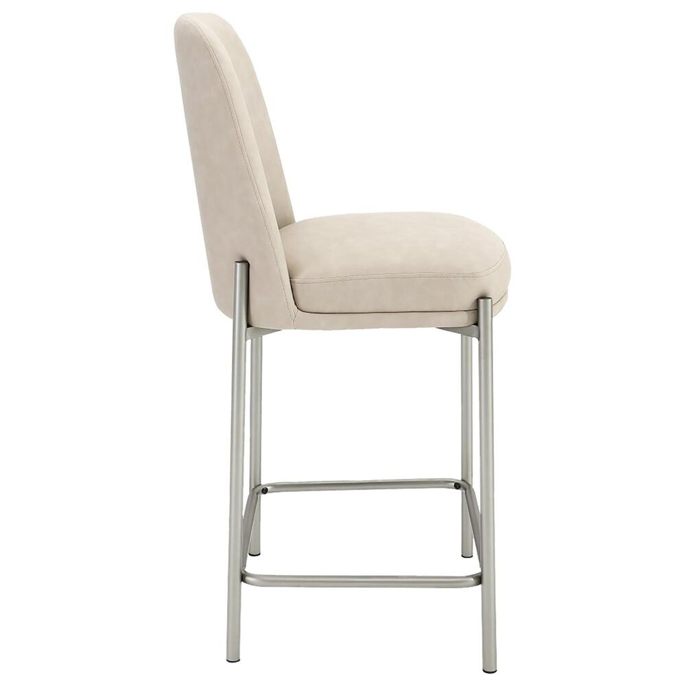 Urban Home Crossroads 2.0 Dion Counter Stool with Camel in Brushed Nickel, , large
