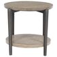Ashley Dyonton Round End Table in Light Grayish Brown and Gunmetal, , large
