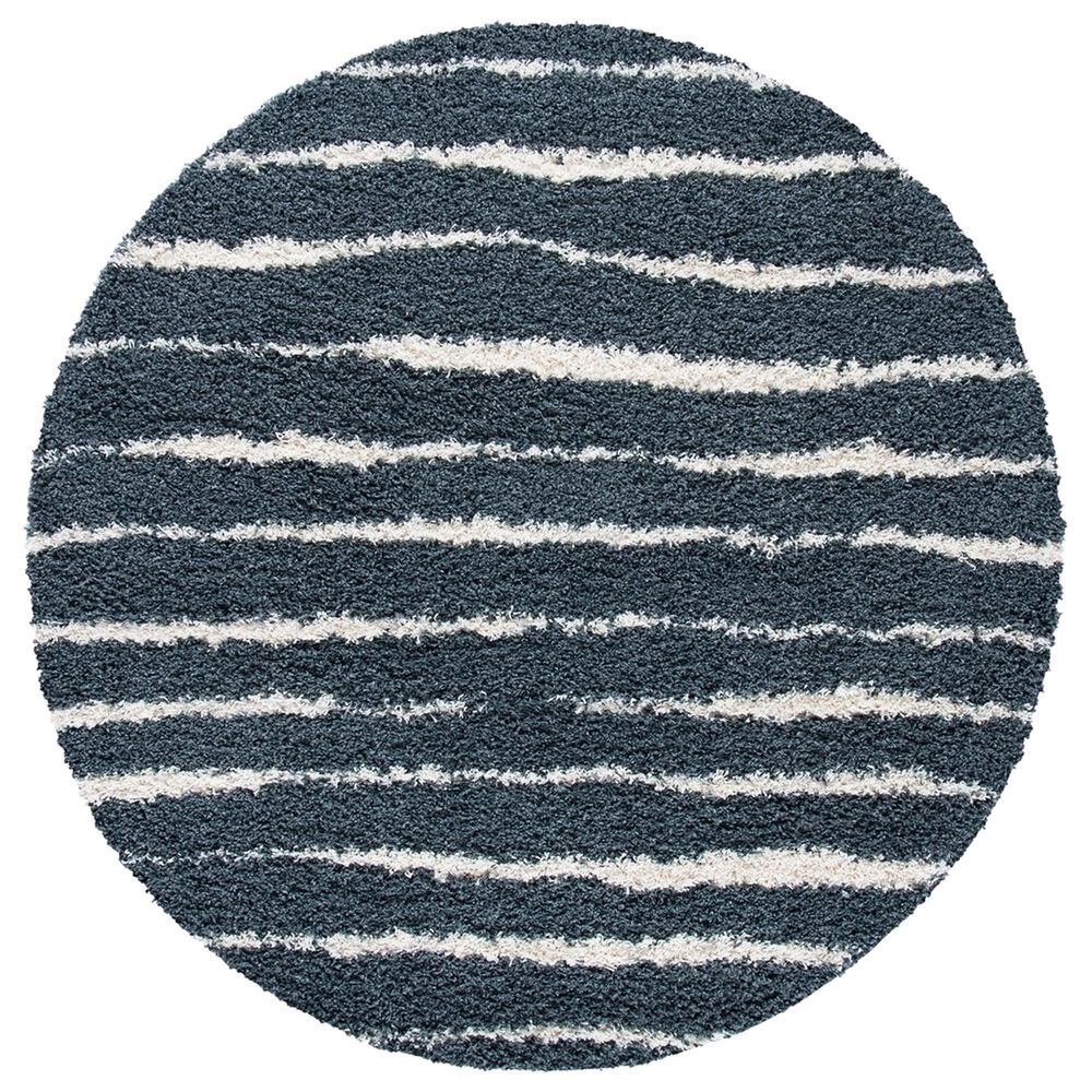 Safavieh Venus Shag 5"3" Round Dark Grey and Ivory Area Rug, , large