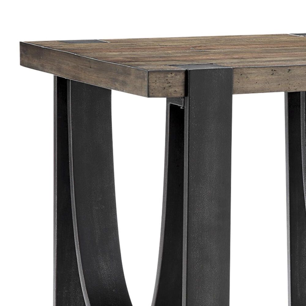 Nicolette Home Bowden End Table in Rustic Honey and Distressed Iron, , large