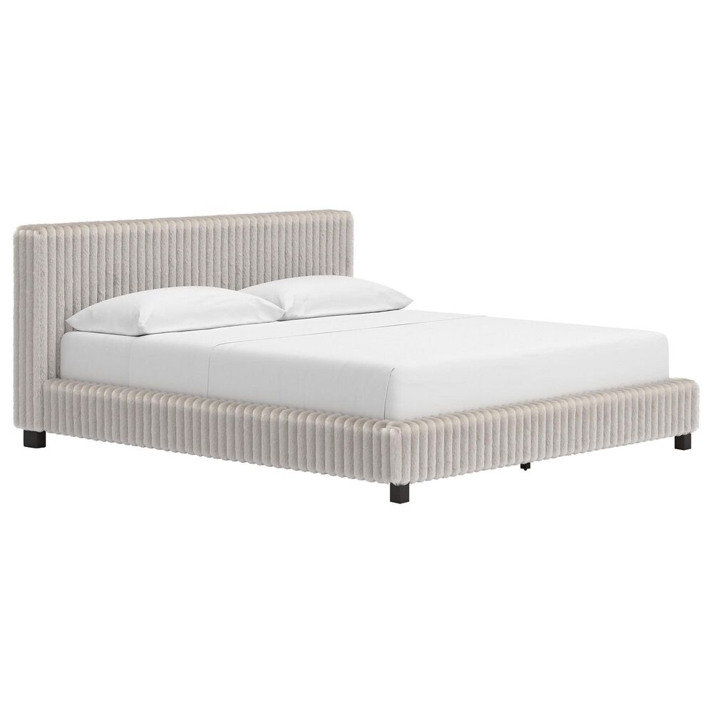 Ashley Zuraleus California King Upholstered Platform Bed with Two Nightstands in Matte White, , large