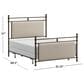 Richlands Furniture Ashley Queen Poster Panel Metal and Upholstered Bed in Brown and Rustic Brown, , large