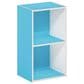 HOMLUX 2-Tier Open Shelf Bookcase in Light Blue and White, , large