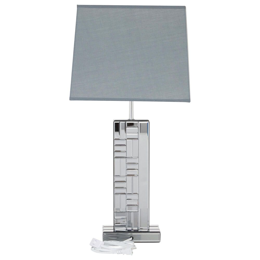 Maple and Jade Glam Table Lamp with Rectangular Shade in Silver, , large