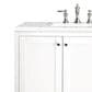 James Martin Vanities Addison 72" Double Bathroom Vanity in Glossy White with 3 cm Eternal Jasmine Pearl Quartz Top and Rectangular Sinks, , large