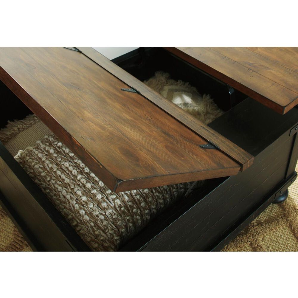 Ashley Valebeck Square Lift Top Coffee Table in Black and Brown, , large